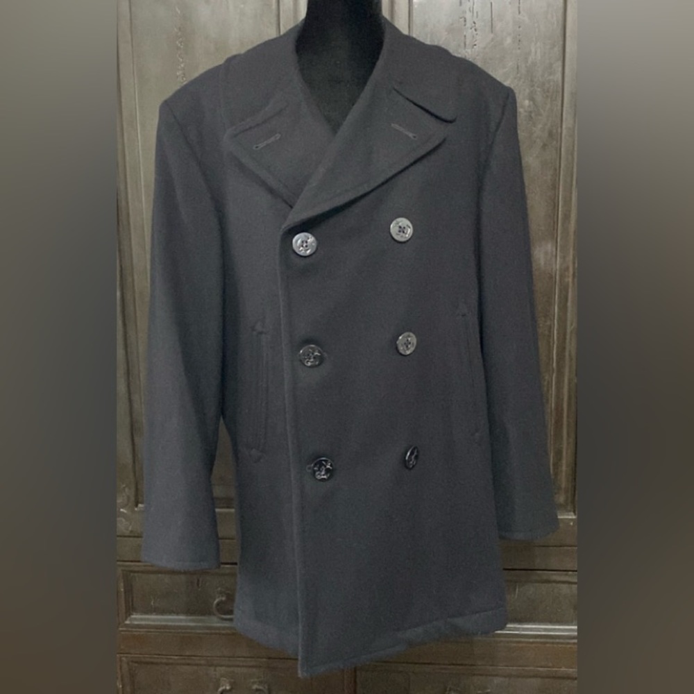 Vintage thick Dark Navy blue winter coat- Size 44R